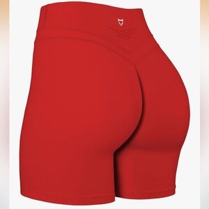 Women's Red Athletic Shorts